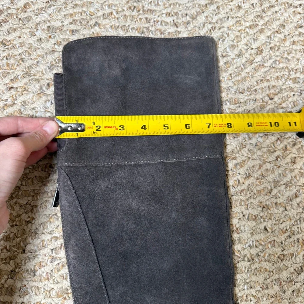 Lucky Brand Rayla Grey Leather Suede Over The Knee Boots Women's 7.5M Block Heel